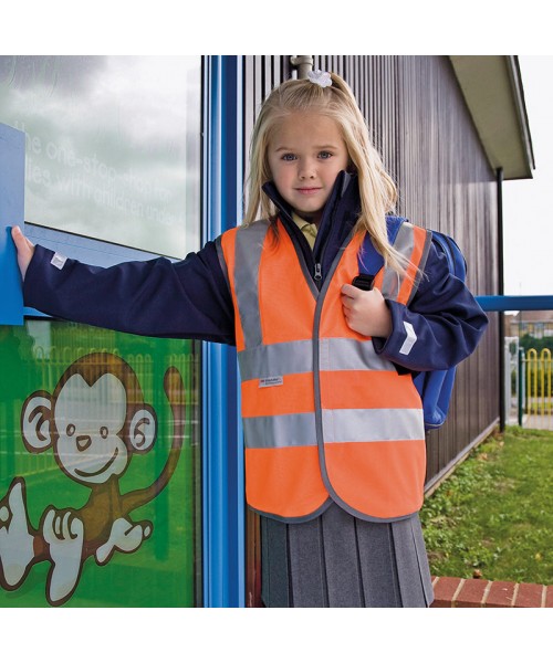 Plain high-viz vest EN1150 Class 2 approved Junior Safeguard 120 GSM